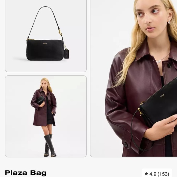 coach black plaza 22 shoulder bag - Picture 3 of 6